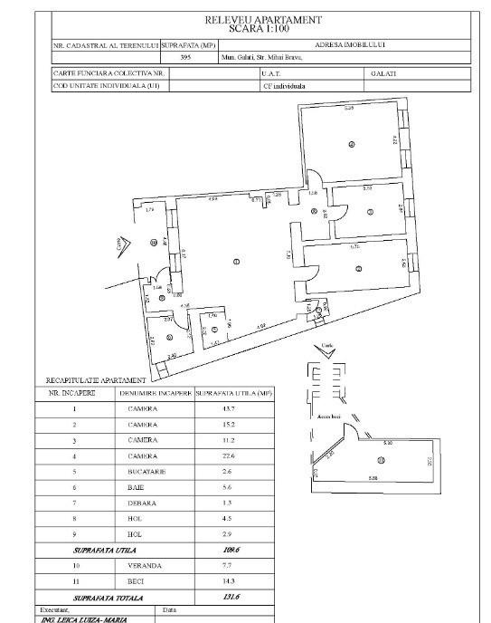 Apartament 4 camere in casa veche pe un nivel beci garaj ultracentral