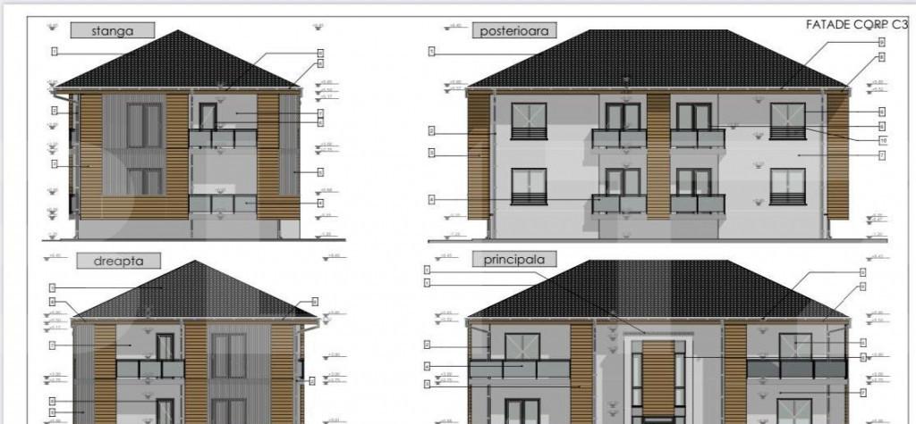 Apartament 3 camere 51 mp curte privata parcare zona case