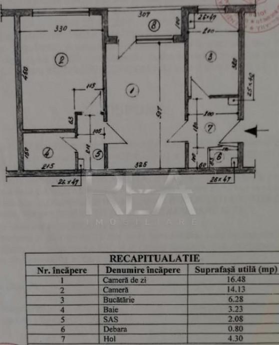 2 camere 1/10 50mp anvelopat Drumul Taberei