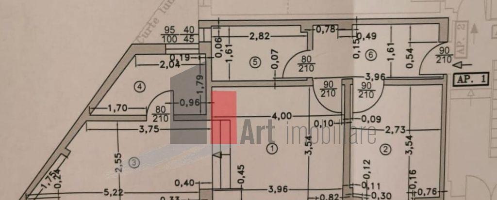 Vanzare apartament semidecomandat 2 camere cu centrala